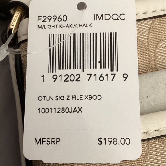 Coach F77885 Mae File Crossbody Leather Bag - Beige for sale  Coach File Crossbody NWT